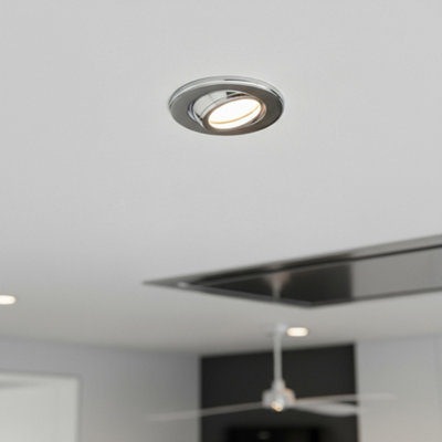 Litecraft Marlowe Round Chrome Ip65 Fire Rated Tiltable Bathroom Downlight from B&Q