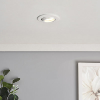 Litecraft White Marlowe Round Ip65 Fire Rated Tiltable Bathroom Downlight