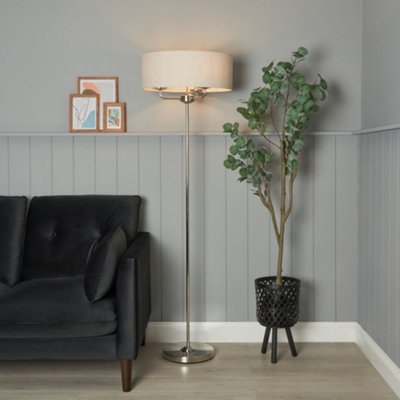 B&Q -  Celia Polished Nickel 3 Light Floor Lamp