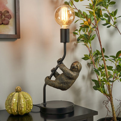 Litecraft Table Lamp Sloth Styled Base - Black, Bronze - Image 3