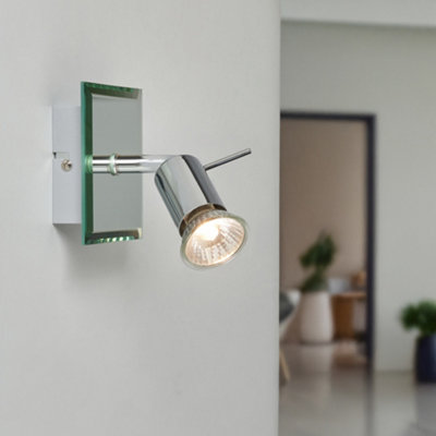 Litecraft Mercury Chrome Mirror Wall Spotlight from B&Q