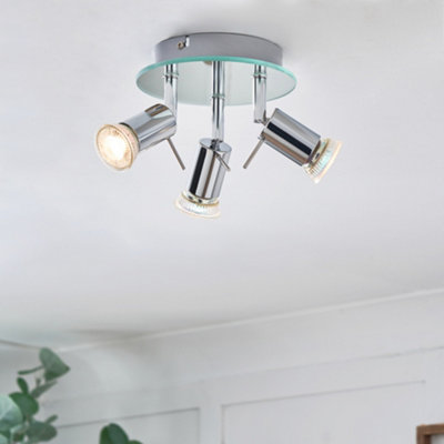 Litecraft Myra Mirrored 3 Light Circular Ceiling Spotlight Plate from B&Q