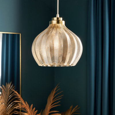 Litecraft Henrietta Champagne Herringbone Glass Easy Fit Shade