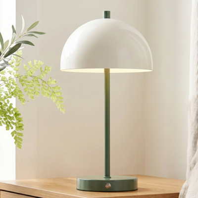 Litecraft Morchella Green Rechargeable Mushroom Table Lamp