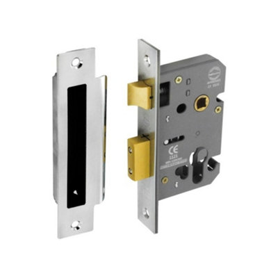 Securit Euro Nickel Plated Mortice Sash Lock Grey (63mm) from B&Q