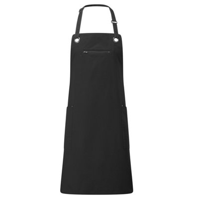 Premier Unisex Adult Barley Sustainable Contrast Stitching Full Apron Black/charcoal (One Size)