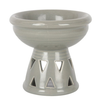 Something Different Ceramic Deep Bowl Oil Burner Grey (12Cm X 13Cm X 13Cm) from B&Q