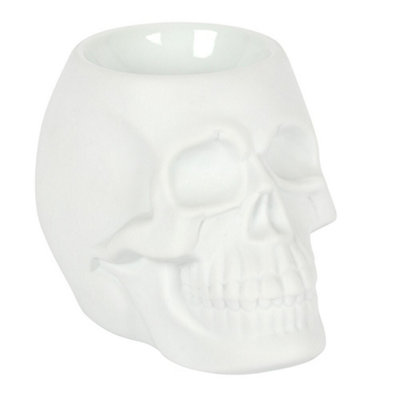 Something Different Ceramic Skull Oil Burner Matt White (11Cm X 12Cm X 13Cm) from B&Q