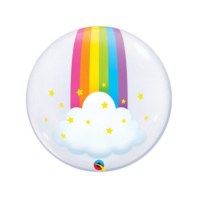 Qualatex Rainbow Bubble Balloon Clear (One Size) from B&Q