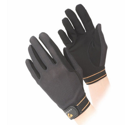 B&Q Aubrion Unisex Adult Mesh Riding Gloves (L) Black