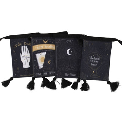 Something Different Fabric Fortune Teller Bunting Set (Pack Of 4) Black/white (One Size) from B&Q