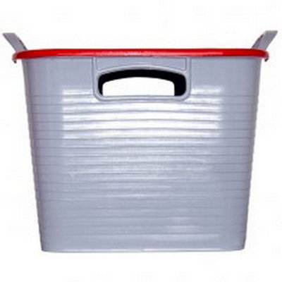 B&Q Red/Grey Gorilla Stack N Store Storage Box Grey/ (One ) 43Cm