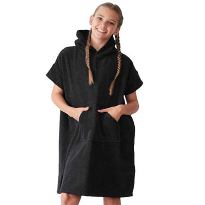  - Towel City Childrens/kids Hooded Towel Black (3-5 Years)