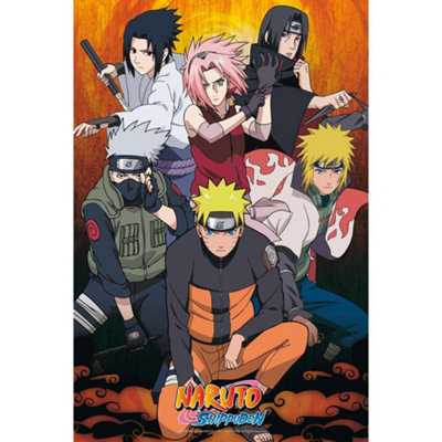 B&Q Naruto: Shippuden Group Poster Multicoloured (61Cm X 91Cm)