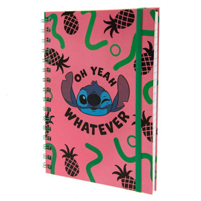 Lilo & Stitch Oh Yeah Whatever A5 Notebook Pink/green/black (A5) from B&Q