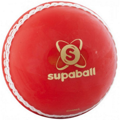 Readers Supaball Cricket Ball Red/white/gold (One Size) from B&Q