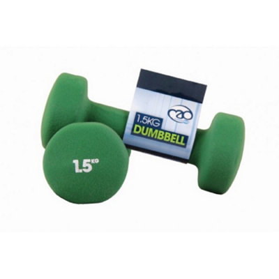 Fitness Mad Neoprene Dumbell Set (Pack Of 2) Green (1.5Kg) from B&Q