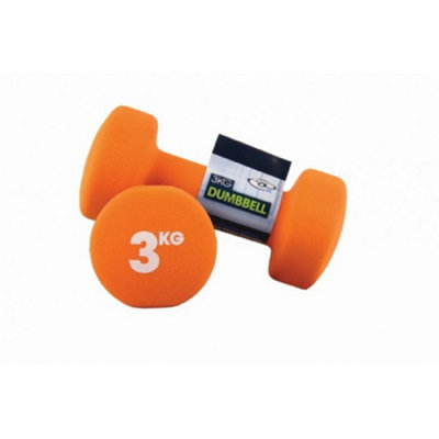 Fitness Mad Neoprene Dumbell Set (Pack Of 2) Orange (3Kg) from B&Q