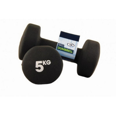 Fitness Mad Neoprene Dumbell Set (Pack Of 2) Black (5Kg) from B&Q