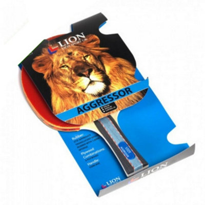  - Lion Aggressor Table Tennis Bat Black/maroon (One Size)
