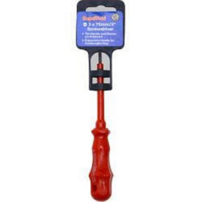 Supatool Slotted Insulated Screwdriver Red (75mm) from B&Q