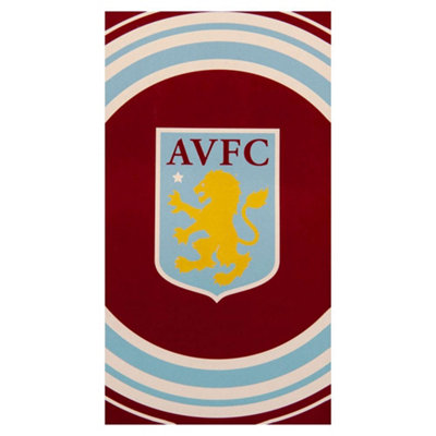B&Q Aston Villa Fc Crest Beach Towel Claret (One Size) Red/Sky Blue/Yellow