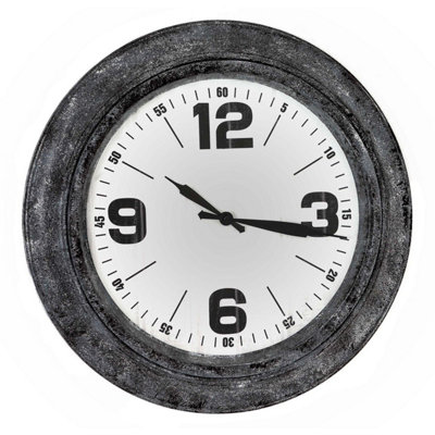 B&Q -  Roco Wall Clock Silver/black (5Cm X 45Cm)