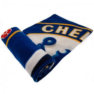 Chelsea Fc Fleece Pulse Blanket Royal Blue/white (One Size) from B&Q