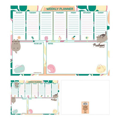 Pusheen Botanical A4 Desk Pad White/green/pink (One Size)