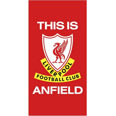 Liverpool Fc This Is Anfield Beach Towel Red/white (One Size) from B&Q