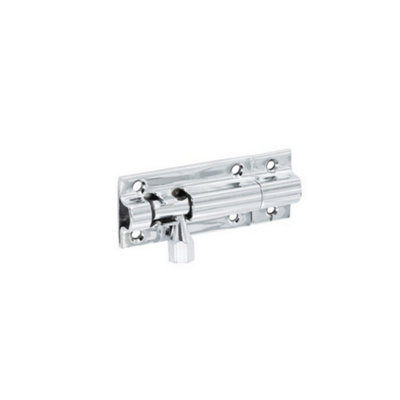 Securit Chrome Door Bolt Silver (100mm) from B&Q
