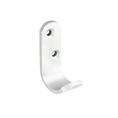 Securpak Coat Hook (Pack Of 2) Silver (50mm) from B&Q