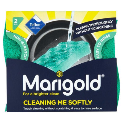 Marigold Cleaning Me Softly Scouring Pads (Pack Of 2) Green (One Size) from B&Q
