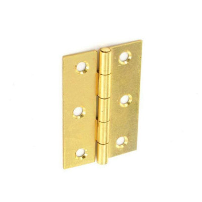 Securit Br Plated Butt Hinges (Pack Of 2) Gold (One Size) from B&Q