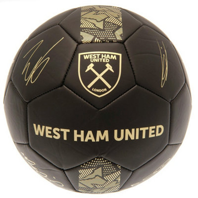 West Ham United Fc Phantom Signature Football Matt Black/gold (5) from B&Q