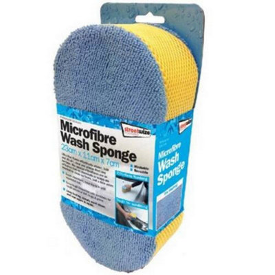 Streetwize Microfibre Sponge Scourers Yellow/blue (One Size) from B&Q
