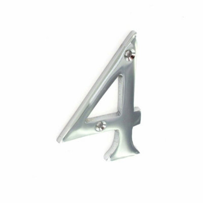 Securit 4 Chrome Door Number Chrome (75mm) from B&Q