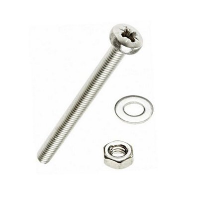 - Securit Machine Screws (Pack Of 10) Silver (25Cm)