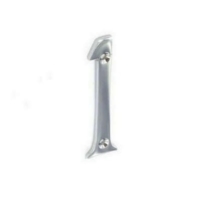 Securit 1 Chrome Door Number Chrome (75mm) from B&Q