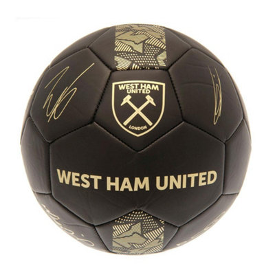 West Ham United Fc Signature Football Matt Black/gold (1) from B&Q