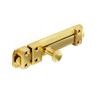 Securit Br Door Bolt Gold (100mm) from B&Q