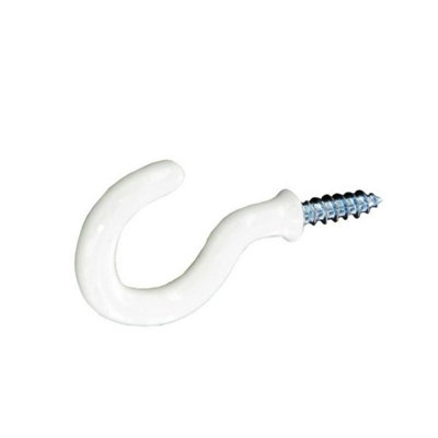 Securit Plastic Cup Hooks (Pack Of 5) White (32mm) from B&Q