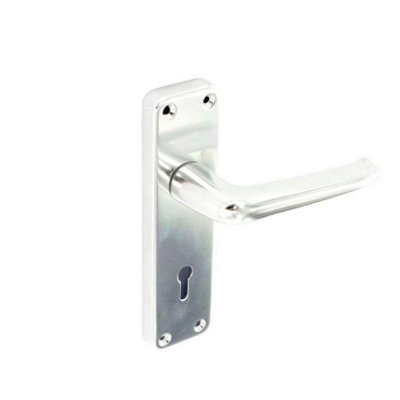 Securit Bradford Aluminium Lock Handle (Pack Of 2) Silver (150mm) from B&Q