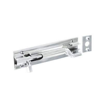 Securit Chrome Door Bolt Silver (75mm) from B&Q
