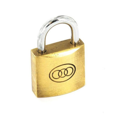Securit Tricircle Br Padlock Gold/silver (20mm) from B&Q