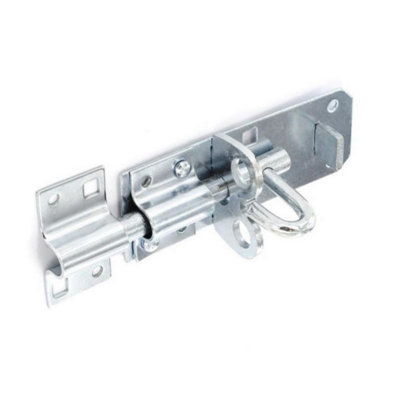 Securit Zinc Plated Padlock Bolt Silver (100mm) from B&Q