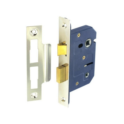 B&Q Silver Securit Nickel Plated Door Lock (63Mm)