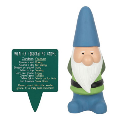 Something Different Weather Forecasting Terracotta Garden Gnome Green/blue/white (One Size) from B&Q