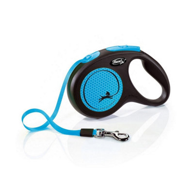 Flexi Medium Neon Taped Retractable Dog Lead Blue/black (5M) from B&Q