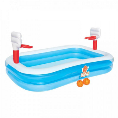 Bestway Basketball Paddling Pool Set Blue/white/red (One Size)-39553